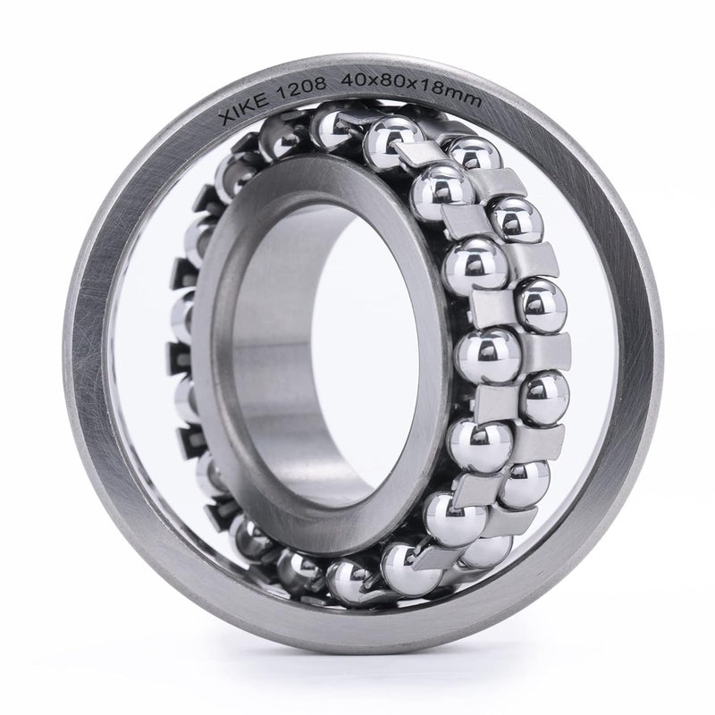 Xike 1 Pcs 1208 Self-Aligning Ball Bearings 40x80x18mm, Open and Chrome Steel Fits DIY/Fans/Industrial/Agriculture/Pulp/Paper/Beverage/Textile/Material Handling Machinery. - Image 3